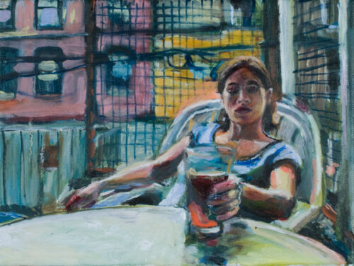 Drinking on the Porch