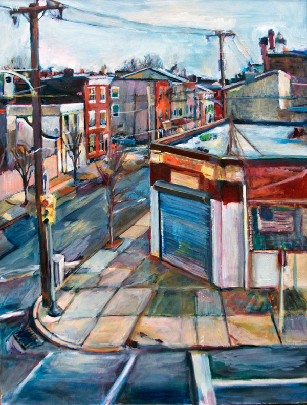 Oil painting of Frankford and Dauphin by Noel Hefele
