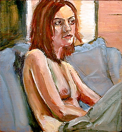Oil painting of nude woman by Noel Hefele