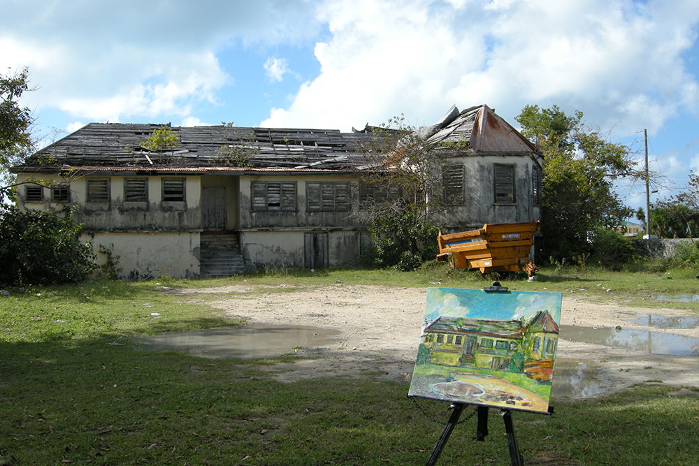 Painting the Barbuda Government Building art