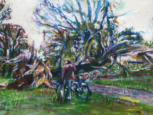 Tree Bike Painting Prospect Park Lanscape Noel Hefele