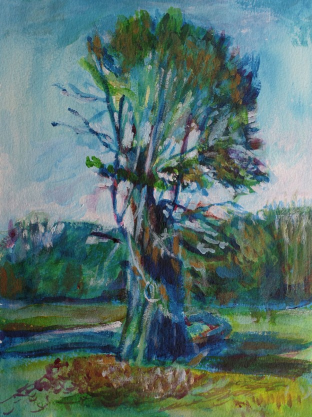 Acrylic Painting of a tree in Prospect Park, by Noel Hefele
