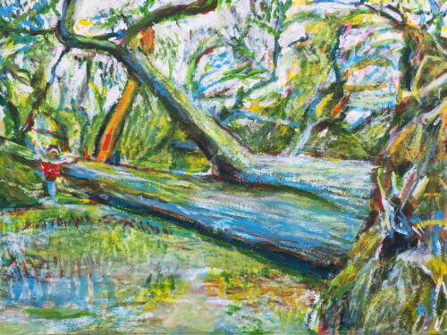 Fallen Tree Painting, Prospect Park by Noel Hefele