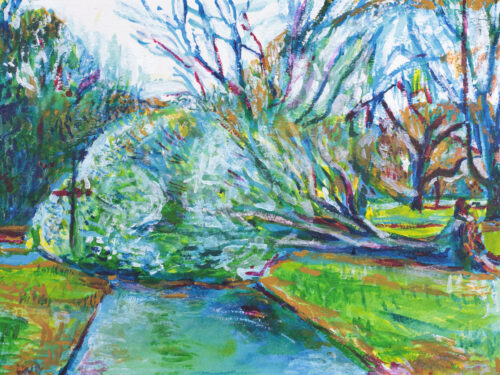 Fallen tree Acrylic Painting by Noel Hefele. Prospect Park