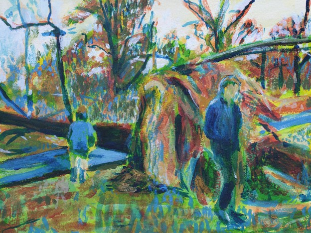 Fallen Tree, Prospect Park, painting by Noel Hefele