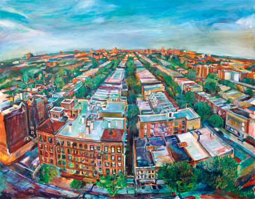 Oil painting of Flatbush by Noel Hefele