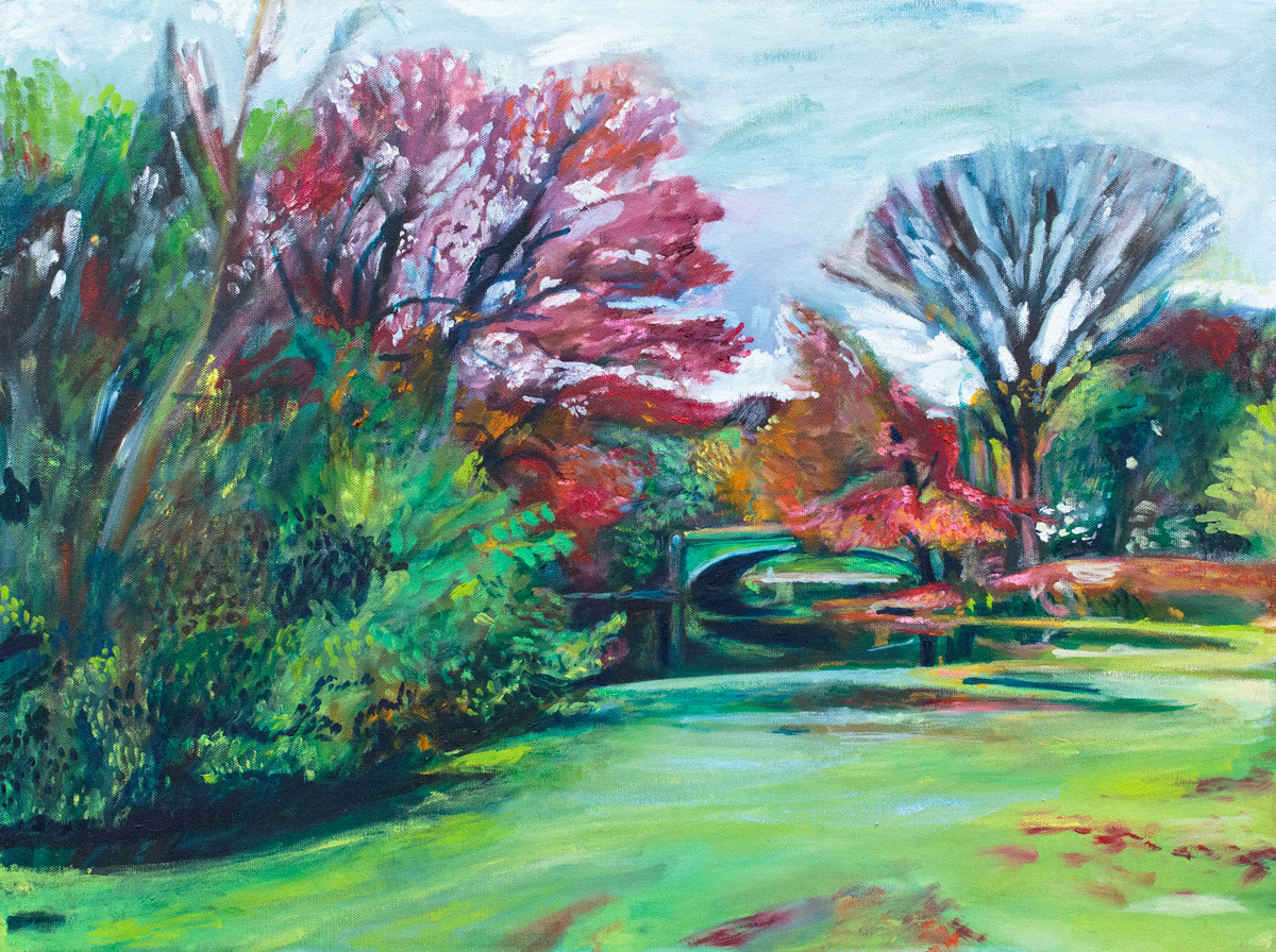 Painting of Prospect Park Lullwater Pond by Noel Hefele