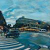 Oil Painting of Lincoln Road at Dusk in Brooklyn by Noel Hefele