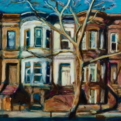 Painting of Brooklyn Brownstones by Noel Hefele