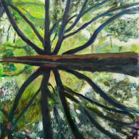 oil painting of an ironwood tree in Prospect Park by Noel Hefele