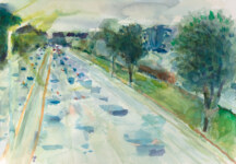 Watercolor Painting from the 238th Streeet Bridge by Noel Hefele