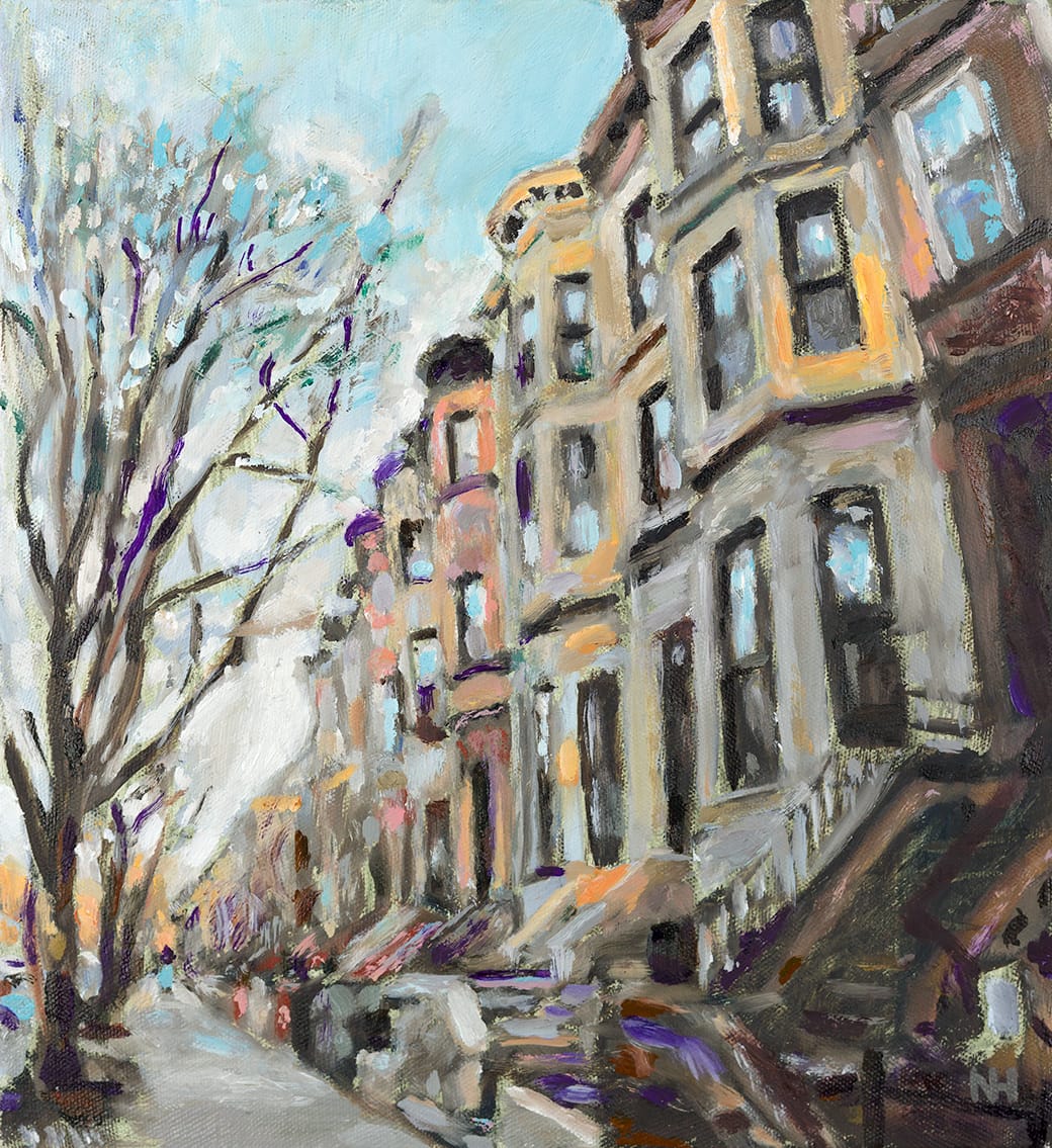 Brooklyn Brownstone oil painting by artist Noel Hefele