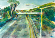 Watercolor Painting from the 233rd st Bridge in the Bronx by Noel Hefele