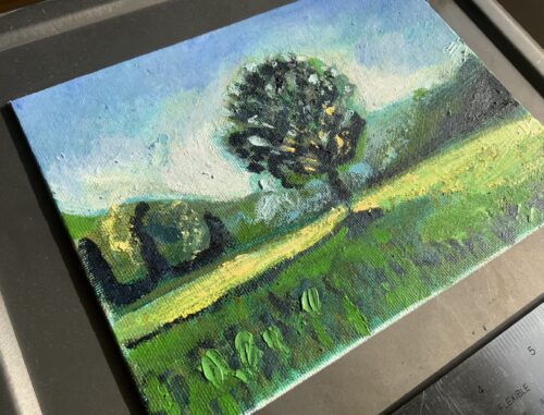 oil painting study of Nethermead in Prospect Park Brooklyn by Noel Hefele