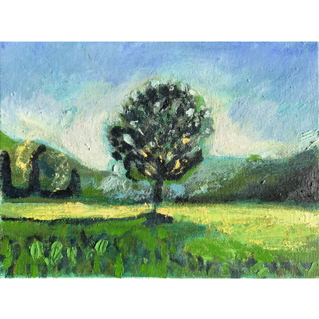 oil painting study of Nethermead in Prospect Park Brooklyn by Noel Hefele