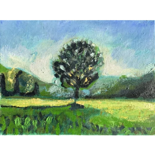 oil painting study of Nethermead in Prospect Park Brooklyn by Noel Hefele