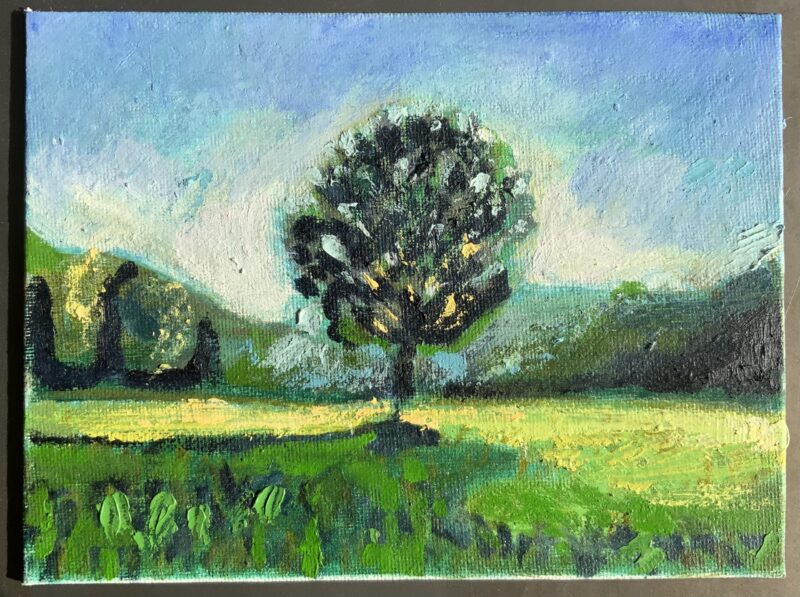 oil painting study of Nethermead in Prospect Park Brooklyn by Noel Hefele