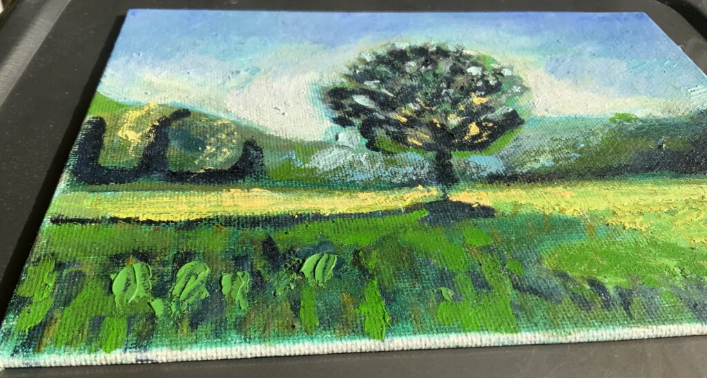 oil painting study of Nethermead in Prospect Park Brooklyn by Noel Hefele