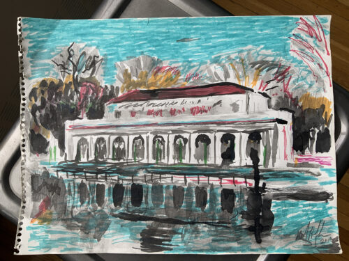 Prospect Park Boathouse Drawing - Image 5
