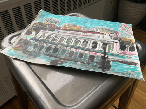 Prospect Park Boathouse Drawing - Image 2