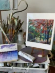 Bedford Ave giclee print in Prospect Lefferts Gardens on artist's table