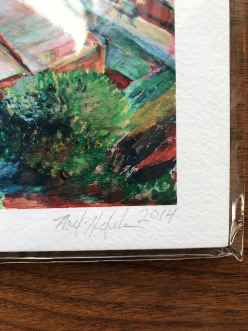 Noel Hefele's limited edition giclee print of Flatbush building rooftops in Prospect Lefferts Gardens, Brooklyn