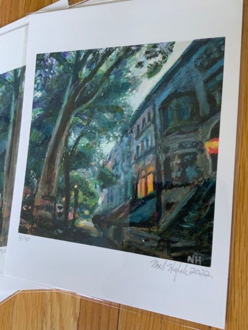 One art print in plastic at an angle