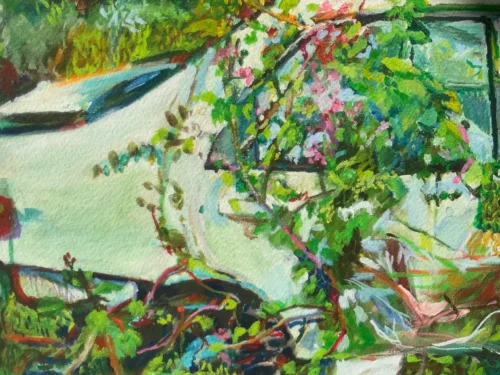 Detail of giclee print showing brushwork