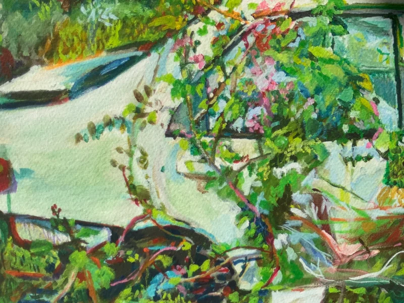 Detail of giclee print showing brushwork