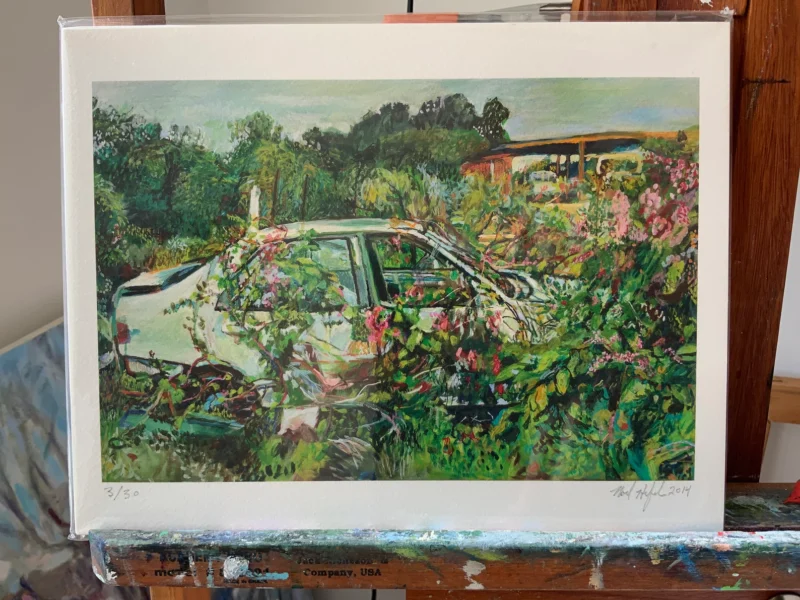 Small giclee print on easel