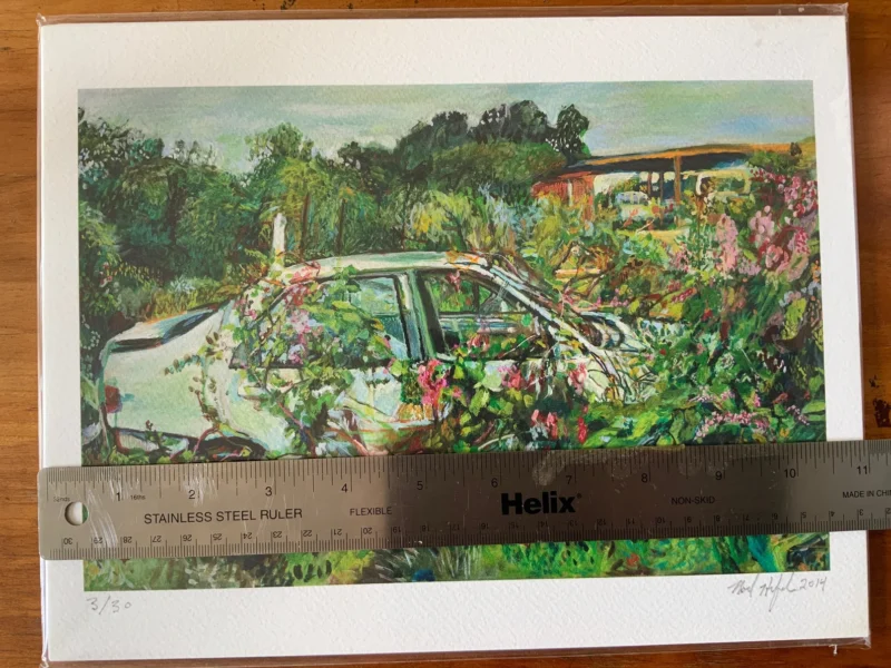 8.5x11 giclee print with ruler for measurement