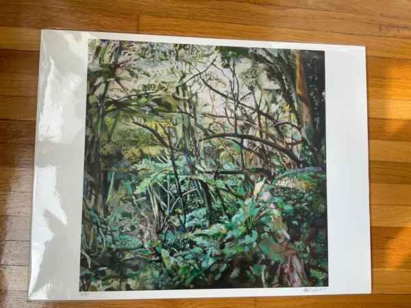 17" x 21" giclee print of "Grove of Trees in Devon, England" in archival plastic with foam backing