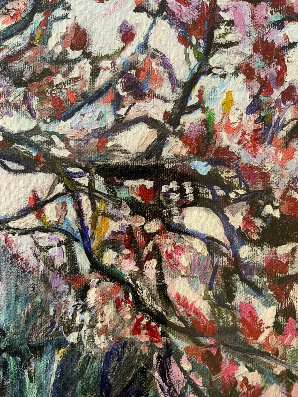 Detail of Prospect Park Spring Magnolias giclee print