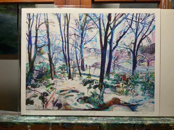 Limited edition gicleé print of winter scene by Noel Hefele