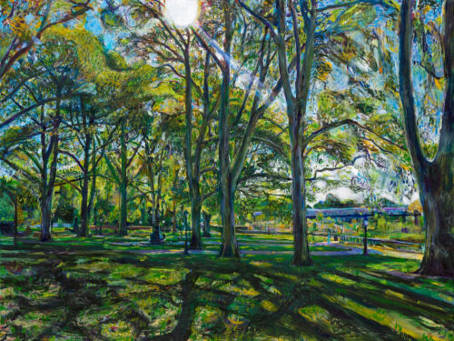 Spirit in the Air – London Plane Grove, Prospect Park, painting by Noel Hefele