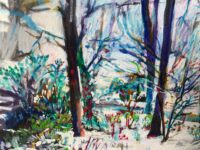 Detail of winter painting by Noel Hefele