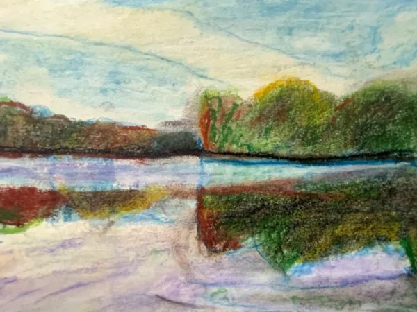 Prospect Park Lake - Colored Pencil Drawing