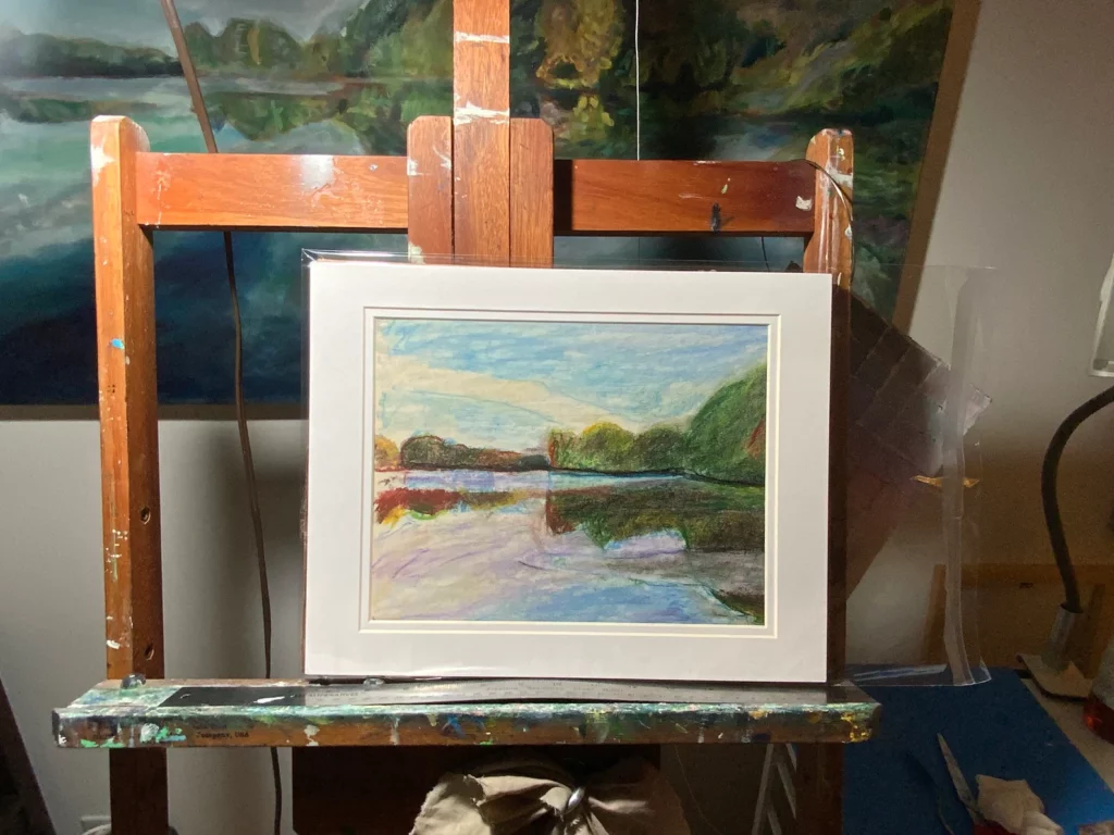 Prospect Park Lake - Colored Pencil Drawing