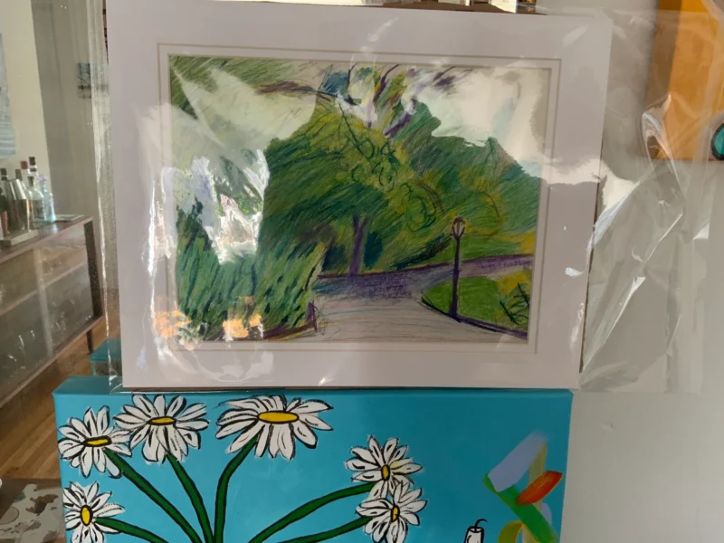 Purple Path to the Arch - Colored Pencil Drawing