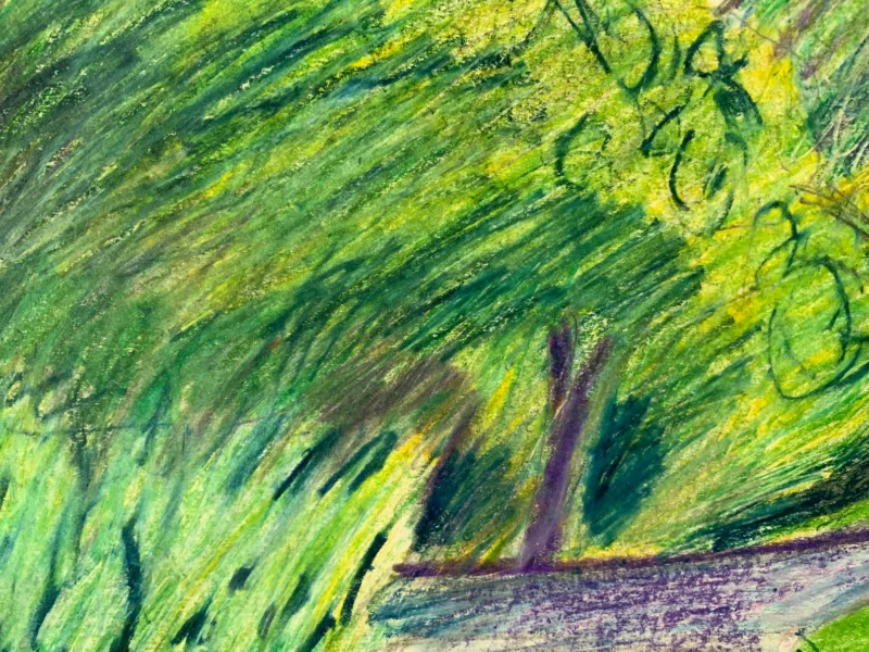 Purple Path to the Arch - Colored Pencil Drawing