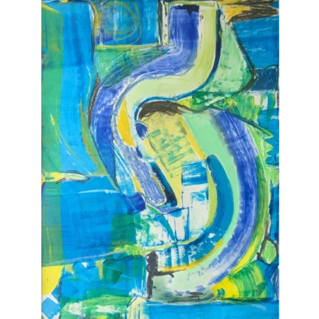 Color Fields in Blue #2: Abstract Squeegee Painting