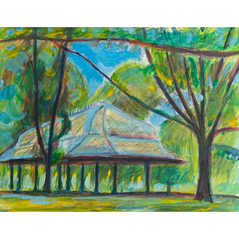 Drawing on Paper of concert pavilion in Prospect Park by Noel Hefele