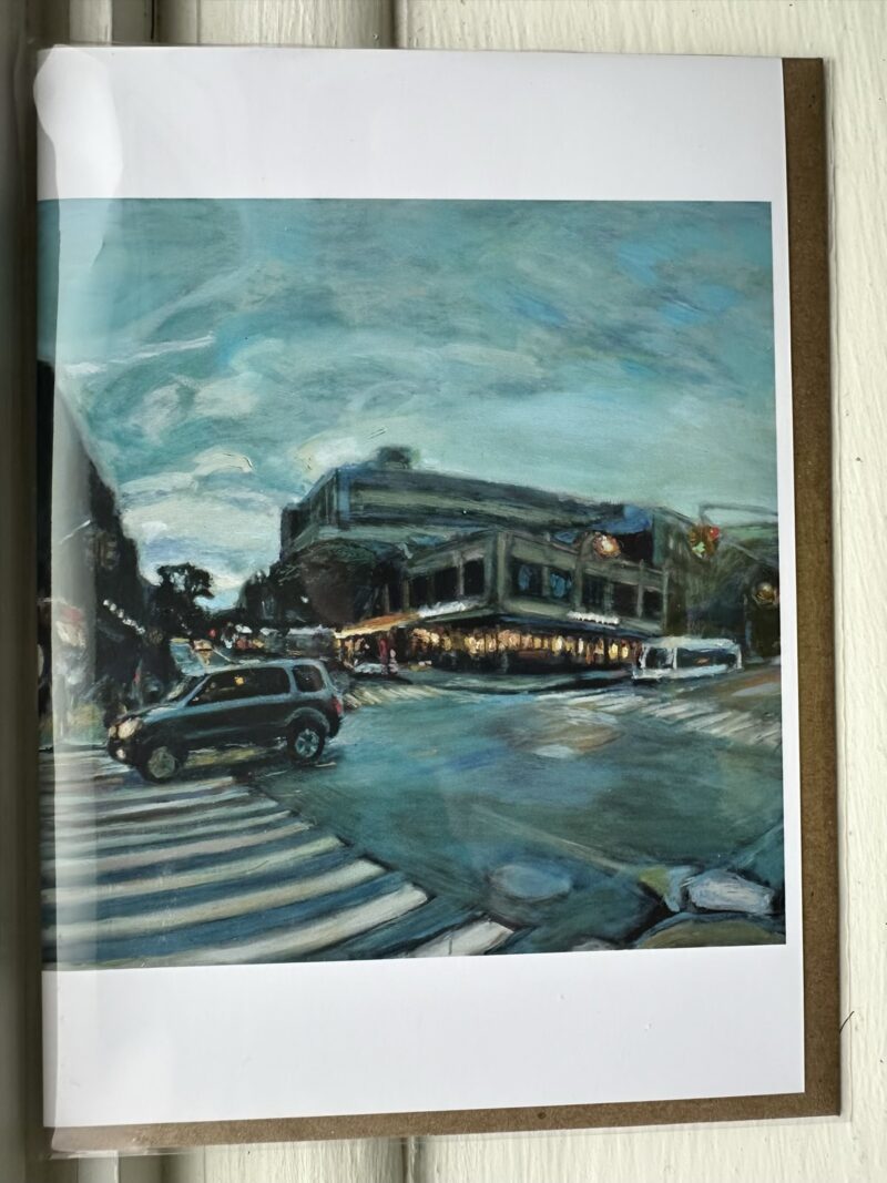 Noel Hefele's depiction of Lincoln Road and Flatbush Avenue intersection in Prospect Lefferts Gardens, Brooklyn.
