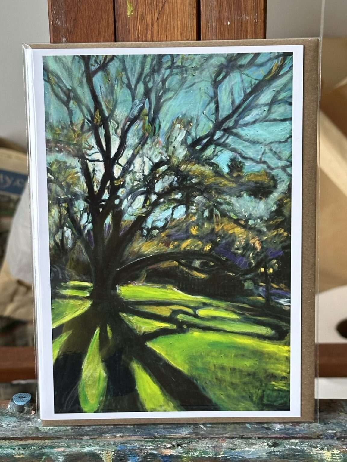 Oil Painting of Japanese Pagoda Tree in Prospect Park