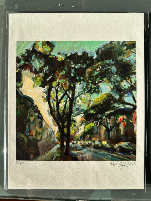Giclee Print of Rutland Road in Prospect Lefferts Gardens by noel hefele", "Impressionist Artwork of Rutland Road", "Prospect Lefferts Gardens Scene Giclee
