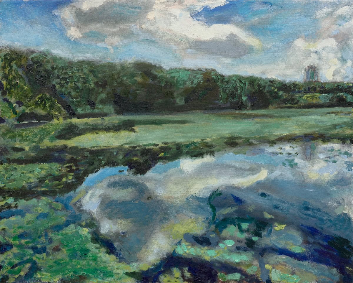 Oil painting of Van Cortlandt Park Lake