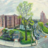 Oil painting out the window in the Bronx by Noel Hefele